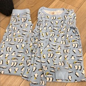 Crewcuts Light Blue Penguin Pajama Set with Yellow Accents